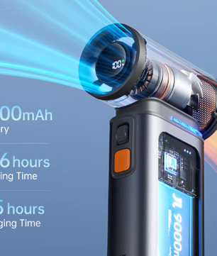 Draagbare Turbo Handventilator – 100 Snelheden, 9000 mAh Batterij en LED Display