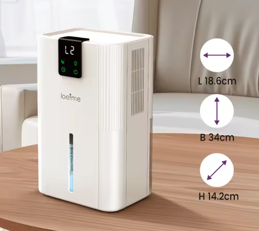 Compacte Luchtontvochtiger 2800 ml – Stil met Touch Display, Timer en RGB Verlichting