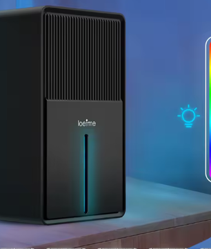 Compacte Luchtontvochtiger 3L – Stil met Luchtreiniging, Droogfunctie en RGB Verlichting