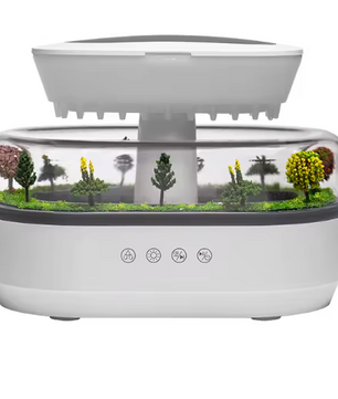 Aroma Luchtbevochtiger met Regendruppel Effect en LED Licht – Ultrasone Diffuser met Witte Ruis