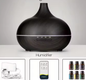 Aroma Diffuser met Houtlook en Afstandsbediening – Ultrasone Luchtbevochtiger met LED Licht