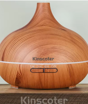 500ml Aroma Diffuser met Houtlook en Afstandsbediening – Ultrasone Luchtbevochtiger met LED Licht