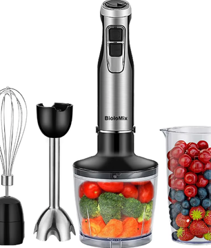4-in-1 Staafmixer 1200W met Hakmolen en Garde – Krachtig en Multifunctioneel