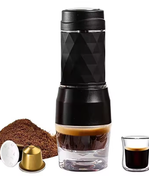 Draagbare 3-in-1 Espressomaker voor Capsules en Gemalen Koffie