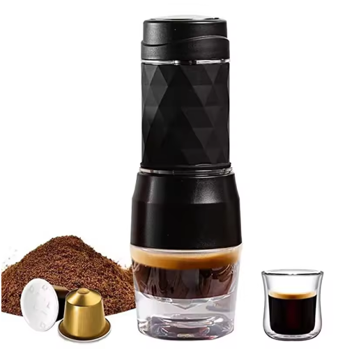 Draagbare 3-in-1 Espressomaker voor Capsules en Gemalen Koffie