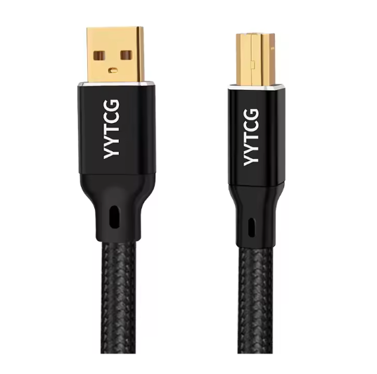 Hifi USB Audiokabel – OCC Verzilverde DAC Kabel Type A-B / C-B / C-C