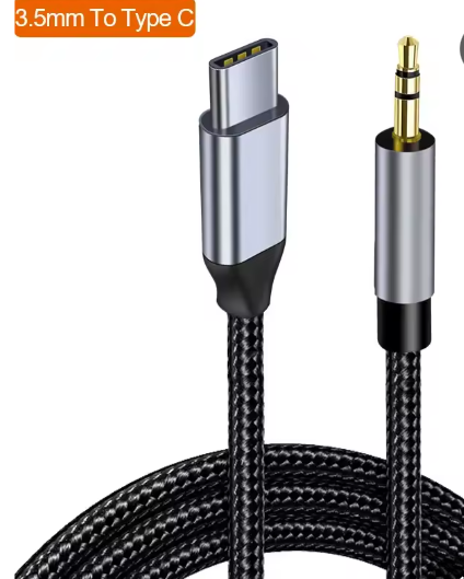 USB-C naar 3.5mm AUX Kabel – Type-C Audio Adapter voor Koptelefoon en Auto