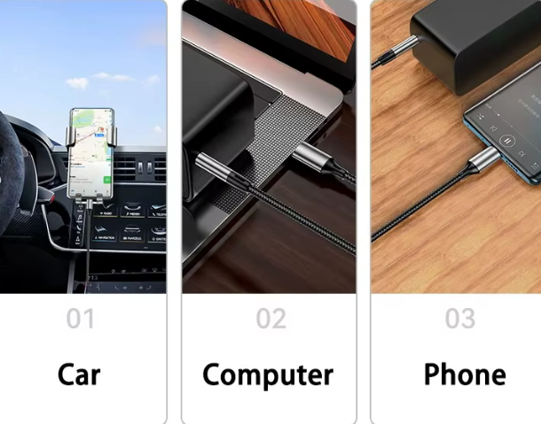 USB-C naar 3.5mm AUX Kabel – Type-C Audio Adapter voor Koptelefoon en Auto
