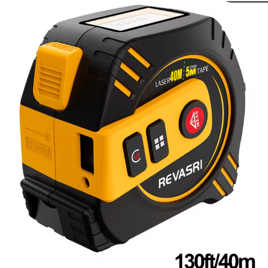 2-in-1 Laser Meetlint met LCD Scherm en Stalen Rolmaat