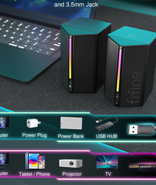 Gaming Luidsprekers RGB Stereo Surround USB met Touch Bediening