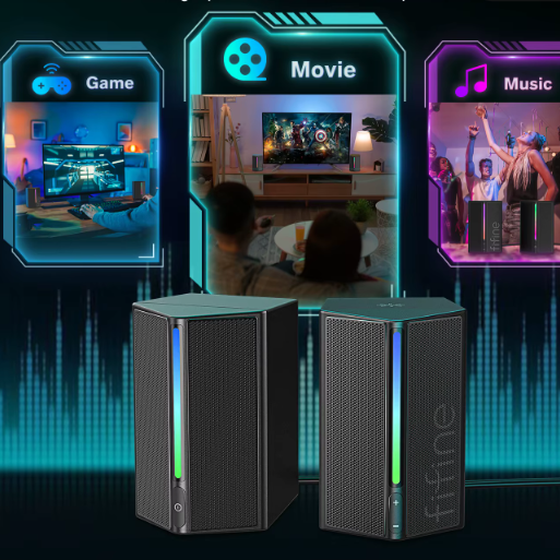 Gaming Luidsprekers RGB Stereo Surround USB met Touch Bediening