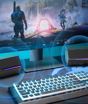 Gaming Luidsprekers RGB Stereo Surround USB met Touch Bediening