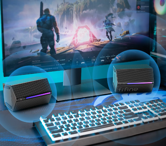 Gaming Luidsprekers RGB Stereo Surround USB met Touch Bediening