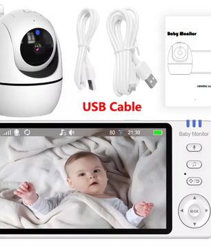 5 Inch Video Babyfoon met Camera – 4x Zoom, Nachtzicht en 2-Weg Audio