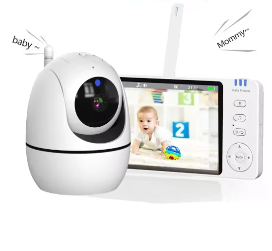 5 Inch Video Babyfoon met Camera – 4x Zoom, Nachtzicht en 2-Weg Audio