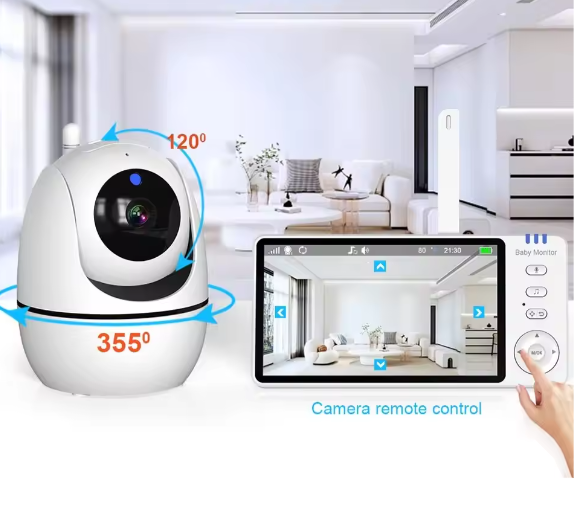 5 Inch Video Babyfoon met Camera – 4x Zoom, Nachtzicht en 2-Weg Audio