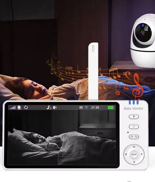 5 Inch Video Babyfoon met Camera – 4x Zoom, Nachtzicht en 2-Weg Audio