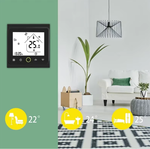 Slimme WiFi Thermostaat voor Vloerverwarming en Boiler – App en Spraakbediening, Programmeerbaar