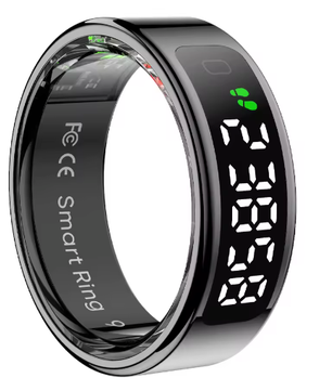 Slimme Ring met Touch Display en Draadloos Opladen – Gezondheidsmonitor en Waterdicht