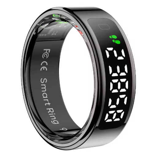 Slimme Ring met Touch Display en Draadloos Opladen – Gezondheidsmonitor en Waterdicht