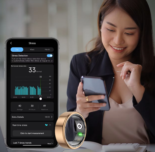 Slimme Ring met Oplaadetui – Gezondheidsmonitor, Lange Batterijduur en Waterdicht