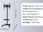 Mobiele TV Standaard met Wielen 32–70 inch – Hoogteverstelbaar met Dubbele Planken
