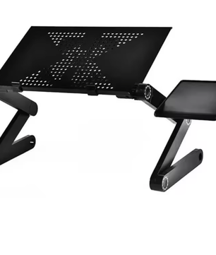 Verstelbare Laptoptafel met Koeling – Opklapbaar Schootbureau met Muismat