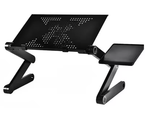 Verstelbare Laptoptafel met Koeling – Opklapbaar Schootbureau met Muismat