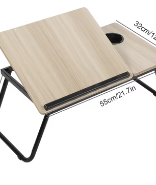 Opklapbare Laptoptafel met Bekerhouder – Verstelbaar Schootbureau voor Bed en Bank