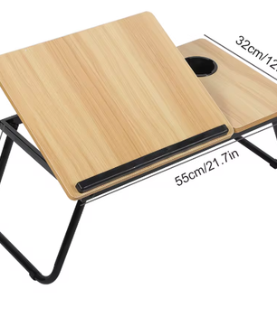 Opklapbare Laptoptafel met Bekerhouder – Verstelbaar Schootbureau voor Bed en Bank