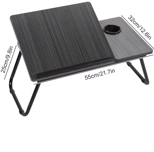 Opklapbare Laptoptafel met Bekerhouder – Verstelbaar Schootbureau voor Bed en Bank
