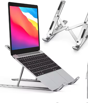 Verstelbare Aluminium Laptopstandaard – Opvouwbare en Draagbare Verhoger met Koelfunctie en Antislip Ontwerp