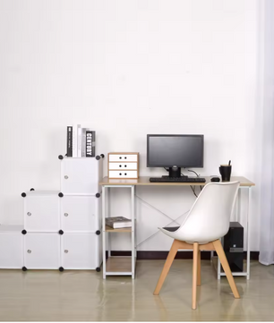 DIY Kunststof Kledingkast – Opbergkast met 6 Compartimenten & Deuren, 96×96×30 cm