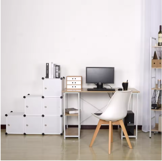 DIY Kunststof Kledingkast – Opbergkast met 6 Compartimenten & Deuren, 96×96×30 cm