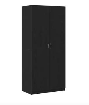 Zwarte Kledingkast met Deur – 90×52×200 cm, Stijlvolle Opbergkast voor Slaapkamer & Woonkamer