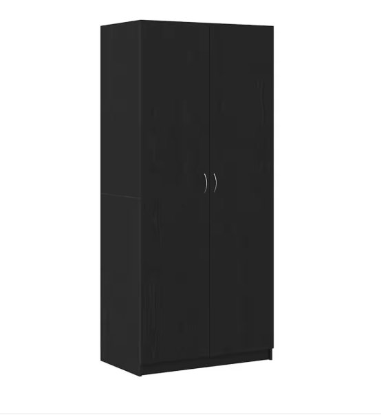 Zwarte Kledingkast met Deur – 90×52×200 cm, Stijlvolle Opbergkast voor Slaapkamer & Woonkamer
