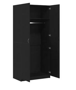 Zwarte Kledingkast met Deur – 90×52×200 cm, Stijlvolle Opbergkast voor Slaapkamer & Woonkamer