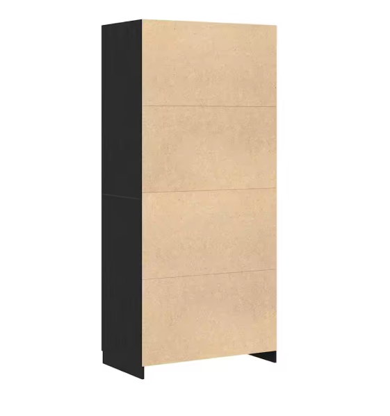 Zwarte Kledingkast met Deur – 90×52×200 cm, Stijlvolle Opbergkast voor Slaapkamer & Woonkamer