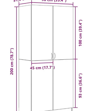 Zwarte Kledingkast met Deur – 90×52×200 cm, Stijlvolle Opbergkast voor Slaapkamer & Woonkamer