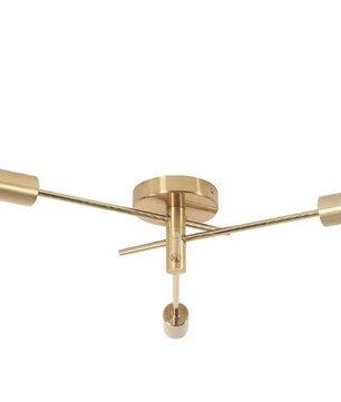 Gouden Plafondlamp met 3 E27 Fittingen – Retro Industriële Stijl