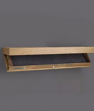 Houten Zwevende Wandplank met Verborgen Compartiment – 40×21×7,2 cm, Wandgemonteerde Opbergdoos