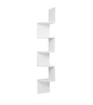 Zigzag Hoekwandplank – 5-Laags Zwevende Wandplank 25×25×156 cm, Wit & Zwart