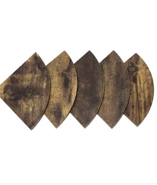Hoekwandplank Zigzag – 5-Laags Zwevend Opbergrek 20×20×125 cm, Vintage Bruin & Zwart