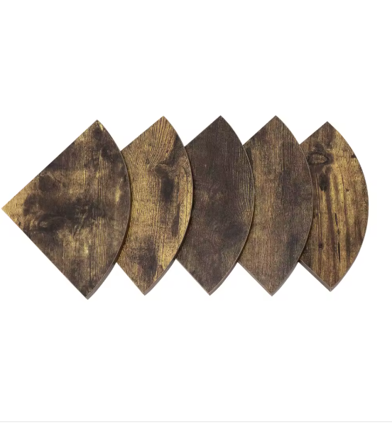 Hoekwandplank Zigzag – 5-Laags Zwevend Opbergrek 20×20×125 cm, Vintage Bruin & Zwart