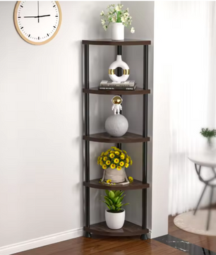 Hoekplank 5/6-Laags – Opbergrek & Plantenstandaard, Boekenplank voor Woonkamer, Keuken & Slaapkamer