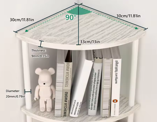 Hoekplank 5/6-Laags – Opbergrek & Plantenstandaard, Boekenplank voor Woonkamer, Keuken & Slaapkamer