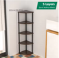Hoekplank 5/6-Laags – Opbergrek & Plantenstandaard, Boekenplank voor Woonkamer, Keuken & Slaapkamer