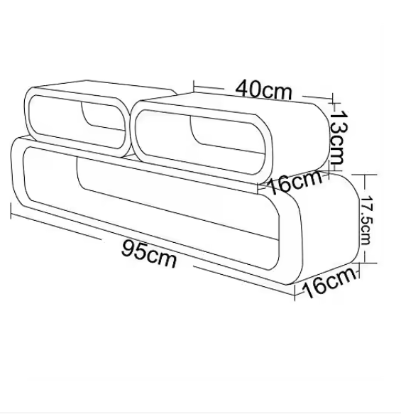 3-delige Set Zwevende Wandplanken – MDF, Modern & Decoratief
