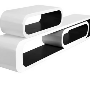 3-delige Set Zwevende Wandplanken – MDF, Modern & Decoratief