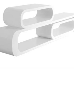 3-delige Set Zwevende Wandplanken – MDF, Modern & Decoratief